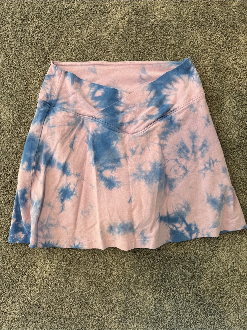 PINK Victoria's Secret Pink and Blue Tie-Dye Skater Skirt - EUC